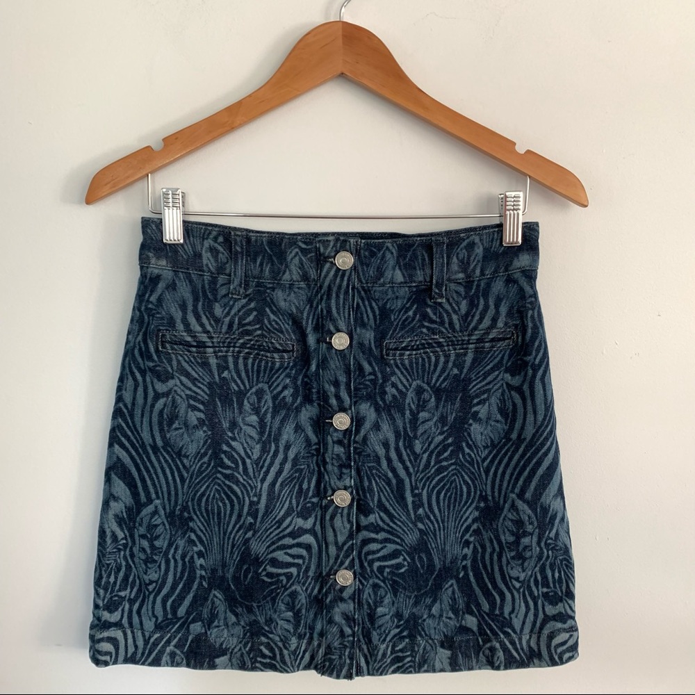 7 for all mankind psychedelic zebra skirt 27